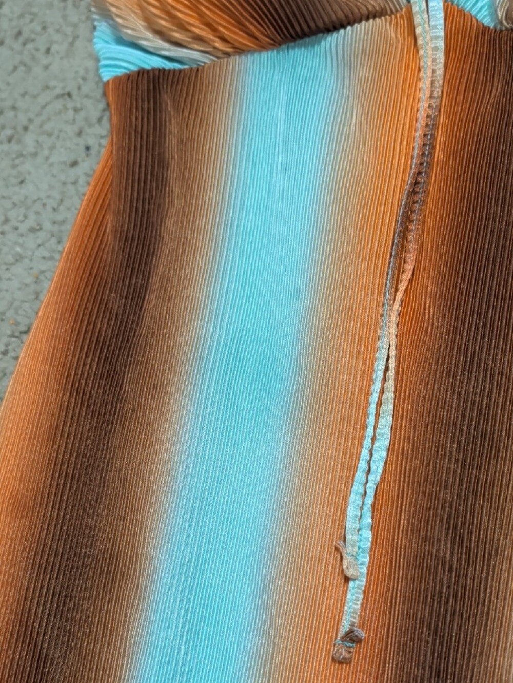 Y2K No Boundaries Aqua and Copper Striped Satin Textured Slip Dress Women's S - Picture 10 of 10